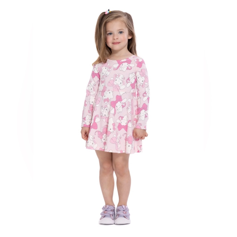 Hello Kitty‎ & Cinnamoroll Sanrio Toddler Long Sleeve Dress NWT 12M–5T - Picture 2 of 4